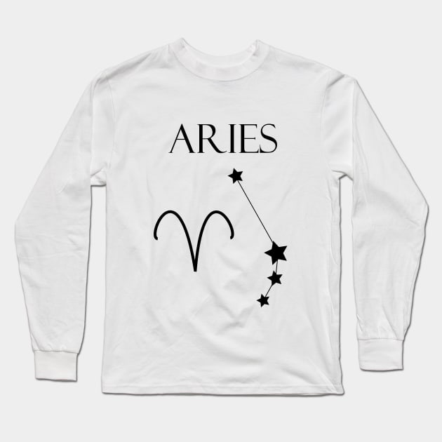 Aries Zodiac Horoscope Constellation Sign Long Sleeve T-Shirt by MikaelSh